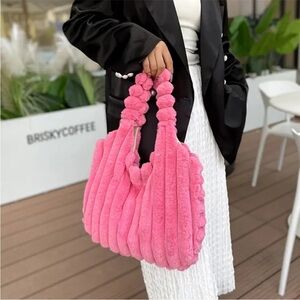 Pink Fur Bubble Bag